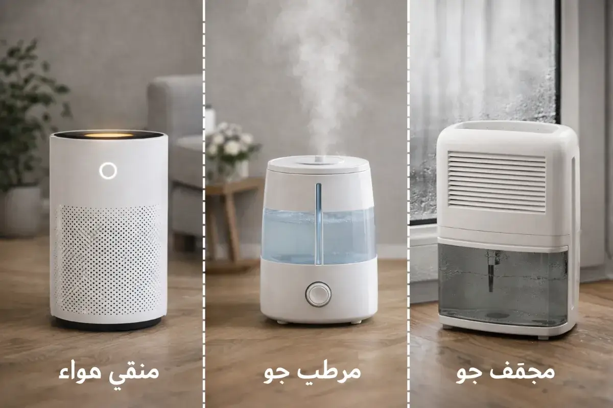 أجهزة تحسين جودة الهواء تشمل منقي الهواء ومرطب الجو ومزيل الرطوبة داخل المنزل