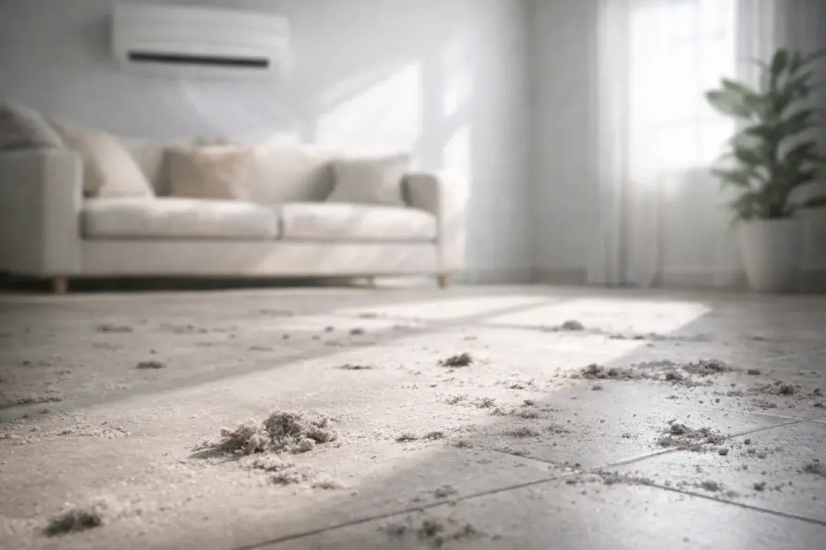 تراكم الغبار على أرضية المنزل بسبب المكيف في السعودية