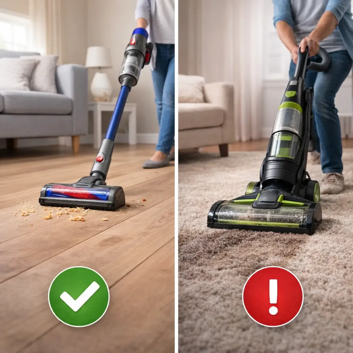 الفرق بين مكنسة Dyson الخفيفة وسهلة الاستخدام ومكنسة Bissell القوية لتنظيف السجاد