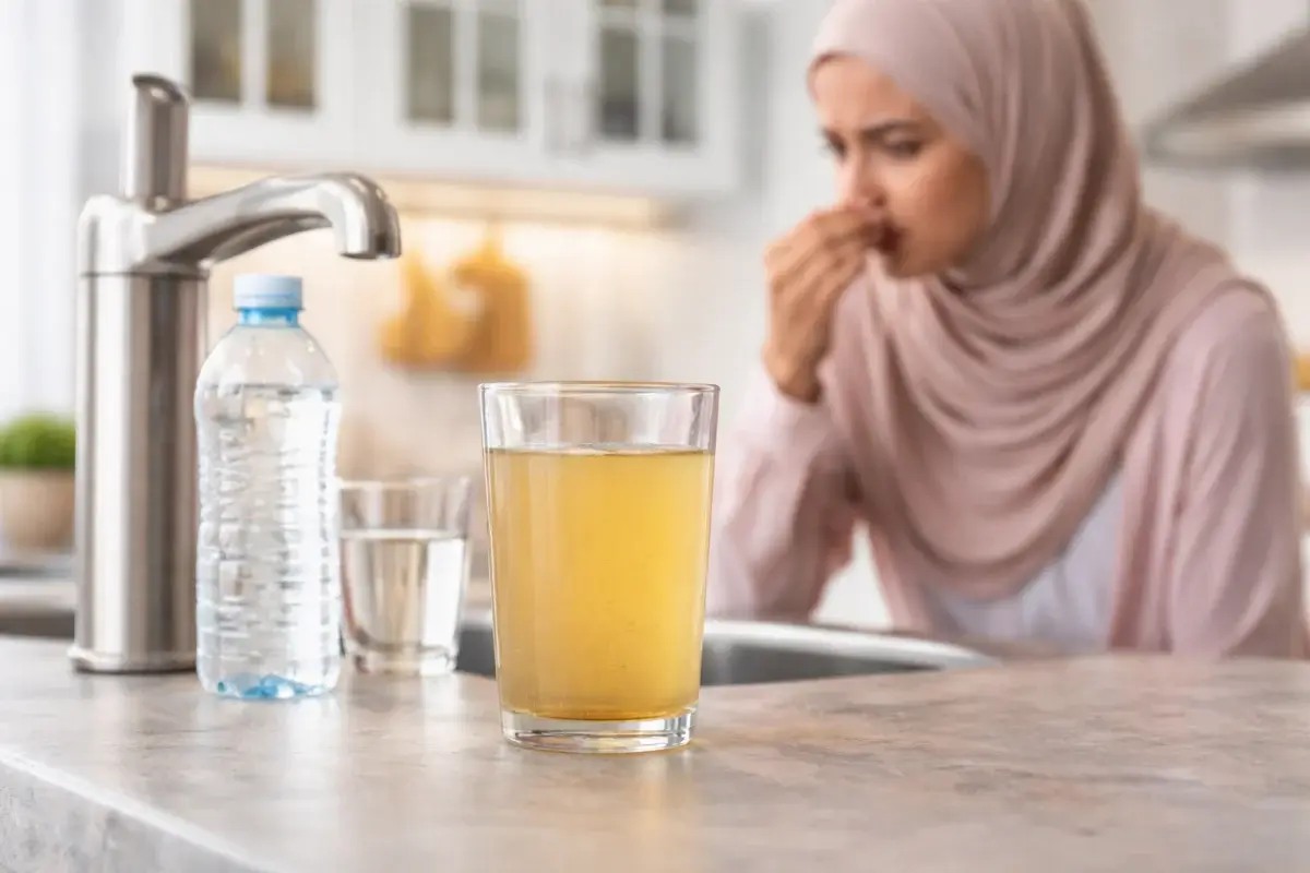 مشكلة طعم أو لون ماء الحنفية داخل منزل في السعودية